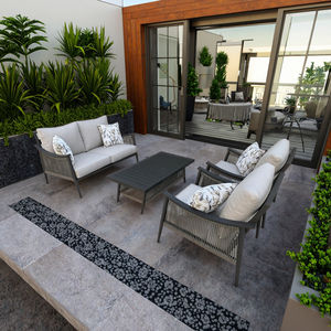 Conjunto de muebles de exterior de estilo moderno y personalizado al por mayor, sofá de lujo a la moda impermeable para jardín, balcón, hotel, granja, terraza - Product Image 2