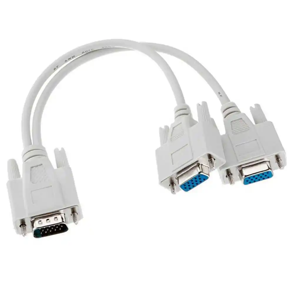 VGA male to two female HD15pin vga signal cable two separate display dual monitor adapter Y Splitter vga computer cable