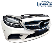 Pare-chocs complet pour Mercedes-Benz C63 W205 AMG 2019-2021, comprenant la calandre, le ventilateur de radiateur, les phares, les capteurs de stationnement et les composants de carrosserie