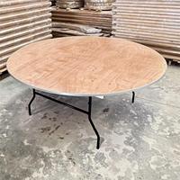 Table pliante à chevalet rectangulaire en contreplaqué à bord en aluminium de 6 pieds pour banquet