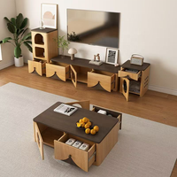 Meuble TV moderne en bois blanc avec rangement et bac à litière, sur mesure pour ameublement domestique
