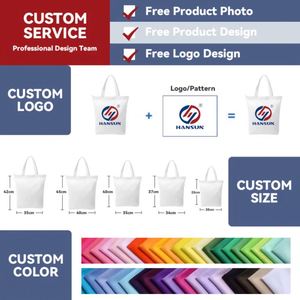 Bolsa de Tela de Algodón Orgánico Reciclado con Impresión Personalizada Hansun OEM ODM - Bolsa de Compras de Algodón Reutilizable Grande con Logotipo - Product Image 5