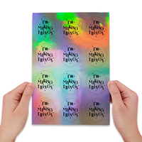Impression de logo adhésif personnalisé autocollants étanches holographiques feuille de laser autocollant d'hologramme en vinyle pour shampooing utilisation de soins de la peau