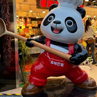 Escultura de Panda Gigante de Fibra de Vidrio Personalizada, Impermeable, para Decoración de Jardines, Centros Comerciales y Paisajes, Mascota Animal