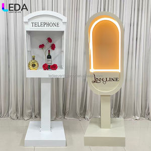 लेडा कस्टम एलईडी लाइट नीयन साइन सजावट टेलीफोन बॉक्स शादी की पार्टी सजावट धातु टेलीफोन बूथ पृष्ठभूमि स्टैंड सेट सेट - Product Image 6