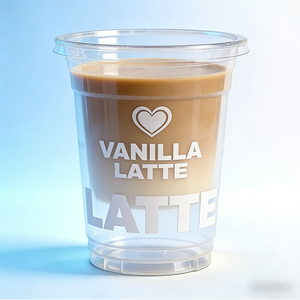 Gobelets en plastique PP jetables <span class=keywords><strong>à</strong></span> paroi simple avec logo personnalisé, avec couvercles et pailles pour café glacé et boissons froides - Product Image 4