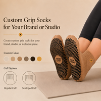 Chaussettes de yoga personnalisées avec grip, respirantes, douces, confortables, antidérapantes, chaussettes de pilates, logo personnalisé en tricot jacquard, chaussettes de yoga avec grip