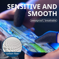 Gants de jeu mobiles, 2 pièces, résistants à la sueur, antidérapants, pour écran tactile, couvre-doigts respirant pour joueur