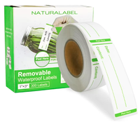 Étiquettes adhésives amovibles 1x3 pouces, 300 pièces/rouleau, étiquettes imperméables, résistantes à l'huile, adaptées au congélateur et au micro-ondes pour les contenants