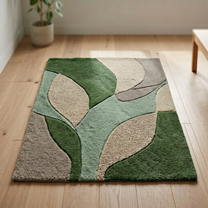 Tapis d'intérieur haut de gamme à poils longs, tufté à la main, antidérapant, design abstrait moderne pour grands salons - Product Image 3