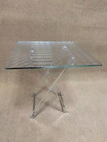Table à dîner pliable en acrylique de luxe, petite table à café transparente, facile à assembler, meubles pour le salon