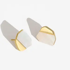 Lucu Geometris Unik Kecil 18K Emas Disepuh 925 Perak Perhiasan Anting Grosir Cantik Desainer Terinspirasi Shell Anting 2022