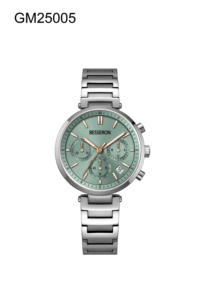 Montre-bracelet chronographe à quartz raffinée et intemporelle en acier inoxydable de 36 mm avec verre saphir et étanchéité 5 ATM pour le bureau - Product Image 5