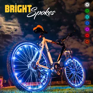 Nova Imagem Ciclismo Falou Bicicleta Iluminação Acessórios para bicicletas 2M 20 LED Bicicleta Luzes Segurança Aviso Bicicleta Roda Luz
