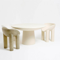 Chaise de salle à manger moderne rétro avec pieds d'éléphant Table basse en forme de champignon en fibre de verre pour la maison Meubles de salon