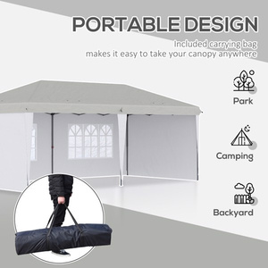 Carpa de fiesta blanca desplegable de 10' x 20' con 4 paredes laterales de tela Oxford de PVC, de apertura rápida, para bodas y eventos. - Product Image 5