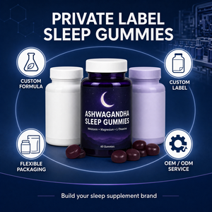 Gommose per il Sonno e il Supporto Antistress con Ashwagandha, Formula Personalizzata OEM/ODM, 60 Gommose per Flacone, Etichetta Privata - Product Image 5