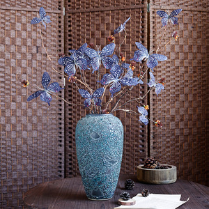 Ruilisi Artificial Butterfly Branches <b>Silk</b> <b>Flower</b> Vase Arrangement Wedding Decor Tabletop Outdoor Home Decoration - Product Image 3