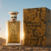 Flacon de parfum en verre vide haut de gamme de 200 ml avec poids, couleur personnalisée, couvercle créatif en Zamac luxueux, boîte cadeau dorée avec impression