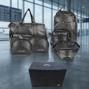 Ensemble cadeau en cuir de qualité supérieure Liviya, design gaufré multifonctionnel, sac d'affaires, portefeuille, ceinture, porte-cartes, noir - Product Image 5