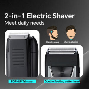 เครื่องโกนหนวดไฟฟ้าแบบใบมีดคู่ ดิจิตอลอัจฉริยะ กำลังสูง ชาร์จผ่าน USB สำหรับโกนศีรษะ ใช้งานส่วนตัว กำลังไฟสูง - Product Image 5