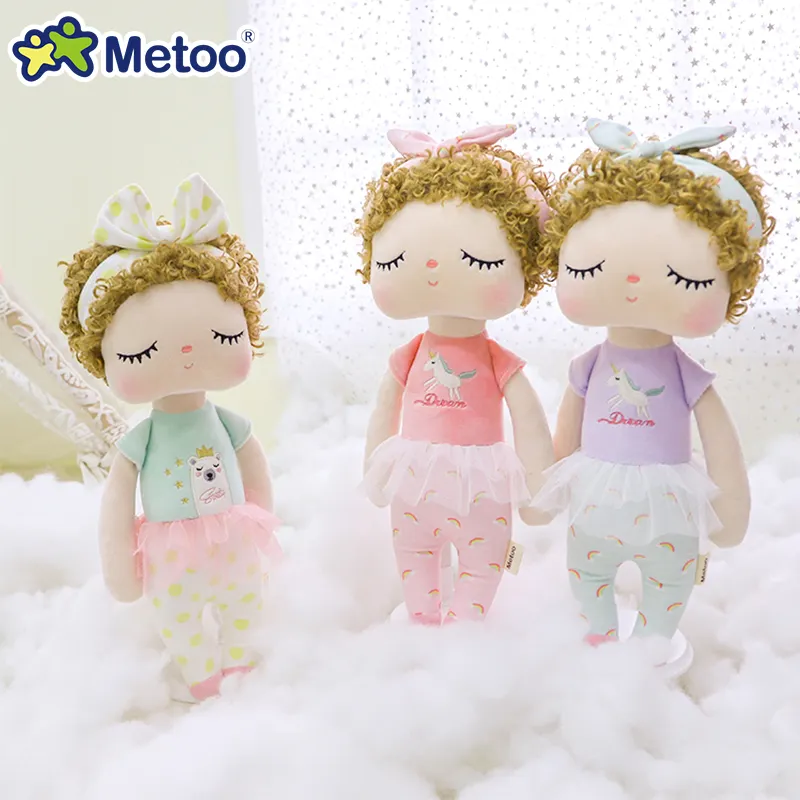 Metoo Black Stuffed Dolls African Curly Hair Plush Doll Character Cartoon Toy Cute Christmas Gift Children's multi colors