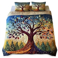 Parure de lit de Noël en tissu brossé imprimé numériquement, couvre-lit en polyester doux toutes saisons, linge de lit personnalisé pour hôtel et maison