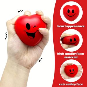 Balle anti-stress en forme de cœur personnalisée - Balle anti-stress en mousse PU souple pour cadeau promotionnel et relaxation - Product Image 4