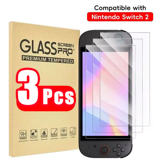 GoldenPeak Switch2 HD Tempered Glass Screen Protector 3 Pack Film for for 2