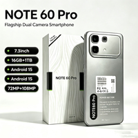 Smartphone 5G 7,3 pouces Note 60 Pro, téléphone mobile Android, appareil photo 108MP, 8 Go de RAM 5G, 4 Go 6 Go de ROM, grand écran
