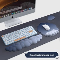 Support de clavier nuage dégradé transfrontalier, support de poignet en mousse à mémoire de forme et silicone, tapis de souris, support de poignet de bureau en gros