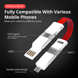 Cable Magnético Corto 6 en 1 de 14CM con Llavero, Cable <span class=keywords><strong>USB</strong></span> 4 en 1, 2.4A, Cargador Portátil, Cable de Carga <span class=keywords><strong>Micro</strong></span> <span class=keywords><strong>USB</strong></span> Tipo C para Smartphone con PD - Product Image 2