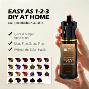 Shampoo Colorante per <span class=keywords><strong>Capelli</strong></span> Marrone <span class=keywords><strong>Chiaro</strong></span> Senza Ammoniaca per Copertura Totale dei <span class=keywords><strong>Capelli</strong></span> Grigi, <span class=keywords><strong>Colore</strong></span> Radiante a Lunga Durata, 10 Minuti, Ricco di Estratti Erboristici - Product Image 6