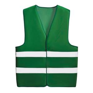 Gilet de sécurité réfléchissant vert avec deux bandes blanches pour usage professionnel, en fibre de polyester - Product Image 4