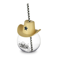 Gobelet en plastique de 24 oz avec couvercle, motif chapeau de cowboy et balle, pour jus et boissons, idéal comme cadeau de Noël ou d'Halloween