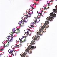 Strass fleur chaîne bricolage vêtements faits à la main accessoires résine verre couleur diamant ongles perles dentelle couture chaussures chapeau col décor