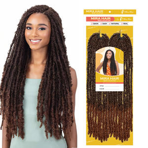 Fábrica al por mayor 24 pulgadas desgastado mariposa Locs encantos ganchillo pelo Trenzas Postizas Mujer ganchillo pelo Nu Locs Naturel - Product Image 1