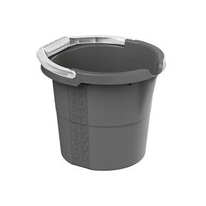 Rotho Household Bucket Daily 5 Pack Gray With <b>Handle</b> And Measurement Marks For Cleaning And Storage - Product Image 1