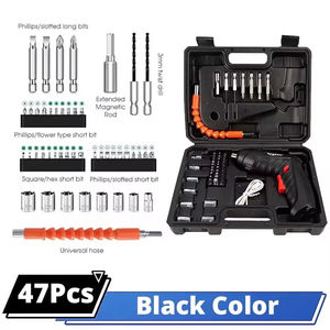 Classique 3.6V petit <span class=keywords><strong>tournevis</strong></span> 47 pièces ensemble outils ménagers perceuse sans fil USB Mini multi-fonction <span class=keywords><strong>batterie</strong></span> OEM aliment - Product Image 6