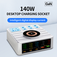 Cargador Inalámbrico Inteligente de 140w con Pantalla Digital para Teléfonos Móviles y Portátiles, Regleta de Carga de 100w