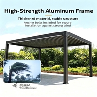 Pergola bioclimatique motorisée en aluminium personnalisable, lames orientables, éclairage LED, étanche, résistante au vent, 3x4m, spécifications pour jardin