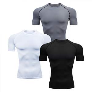 Camiseta Deportiva de Compresión para Gimnasio con Logotipo Personalizado, de Secado Rápido, Transpirable, para Hombre, Ropa Deportiva, Camiseta Ajustada de Manga Corta - Product Image 1