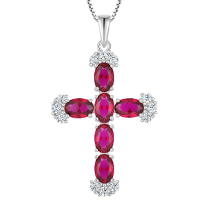 Di alta qualità Design con ciondolo a croce fantasia pieno di gioielli 925 in argento Sterling collana Custom collana produttori - Product Image 5