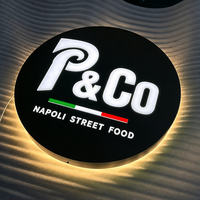 Papan Tanda LED Huruf Saluran 3D Frontlit Backlit dengan Logo Akrilik Kustom Bercahaya untuk Restoran dan Toko