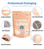 Diskon besar tas kopi daur ulang logo kustom dengan segel dapat ditutup kembali & jendela bening untuk biji tampilan ritel