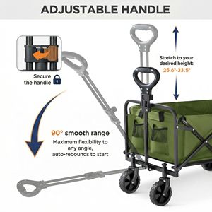 CZFIT Custom All-Terrain Adjustable Heavy Duty Collapsible Folding Outdoor Garden <b>Trolley</b> Beach Picnic - Product Image 2