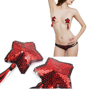 Fraise étoile paillettes poitrine couvre réutilisable adhésif mamelon Pasties poitrine autocollants Pad pour femmes garde-robe - Product Image 2