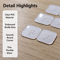 Autocollant en PVC transparent avec inscription en braille, étiquette tactile personnalisable pour guide d'information, signalétique publique, modèle 011 (Chine)
