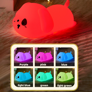Silicone <span class=keywords><strong>LED</strong></span> Puppy đèn màu thay đổi thay đổi độ sáng cảm biến cảm ứng có thể sạc lại USB powered trẻ em phòng ngủ cạnh giường bầu không khí đèn ngủ - Product Image 6