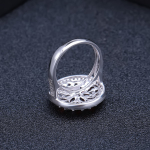 Stock Series 925 Silver Inlaid <b>Crystal</b> Rhinestone Vintage Gemstone <b>Ring</b> High-end Elegant Women's Wedding Hong Kong Factory - Product Image 3